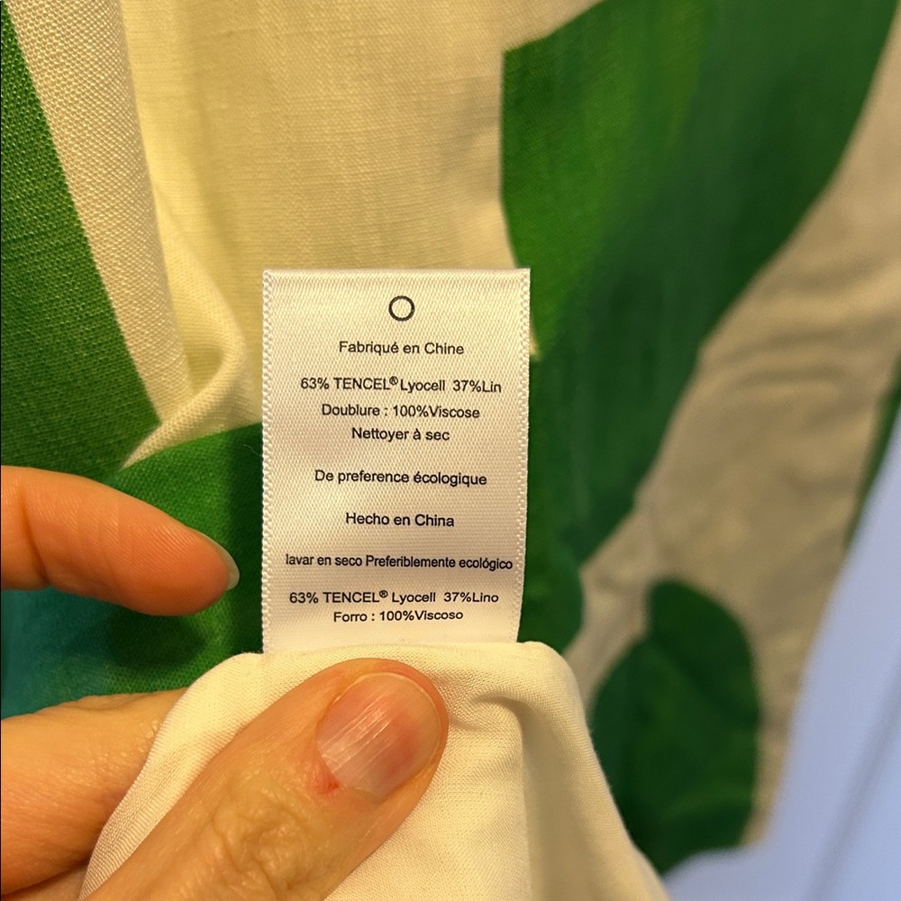 Mara Hoffman Maureen Green & White Geometric Button-Front Dress - M, NWT - Picture 9 of 16